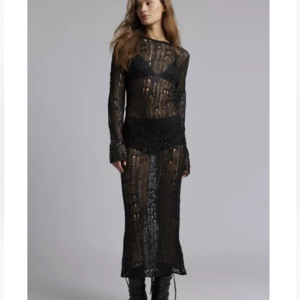 Urban Outfitters - The Ragged Priest Jinx Sheer Ladder Knit Maxi Dress